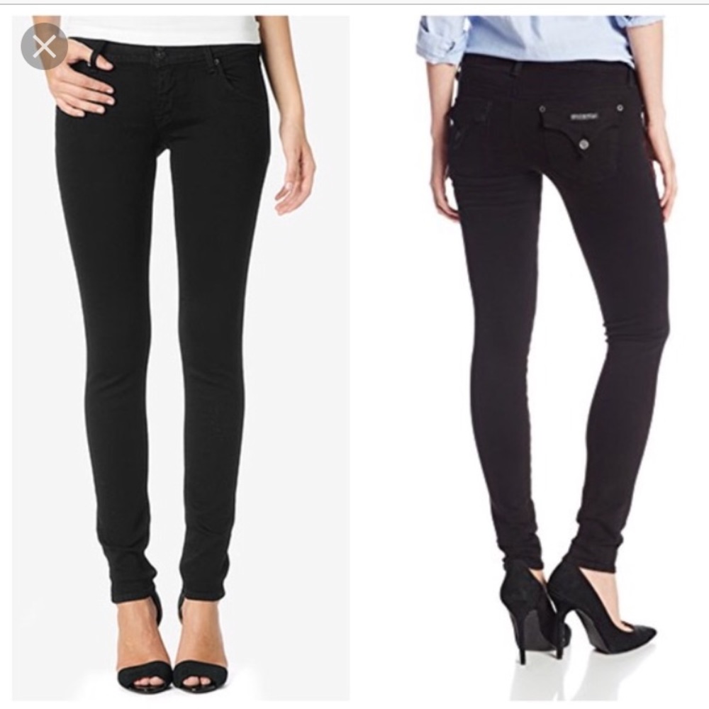Hudson black skinny jeans with flap pocket